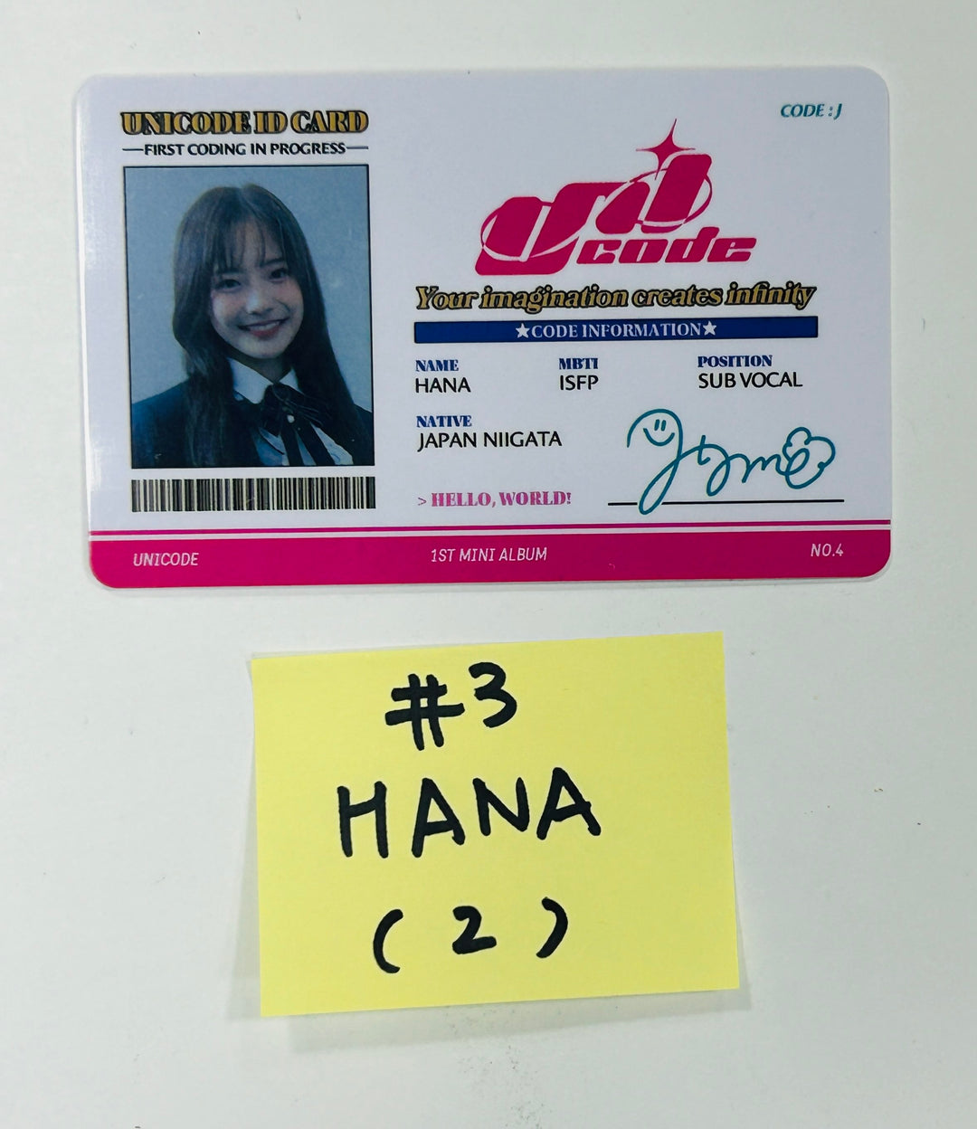UNICODE "HELLO WORLD : CODE J " - Official Photocard, ID Card [Restocked 5/8] [24.4.30] - HALLYUSUPERSTORE