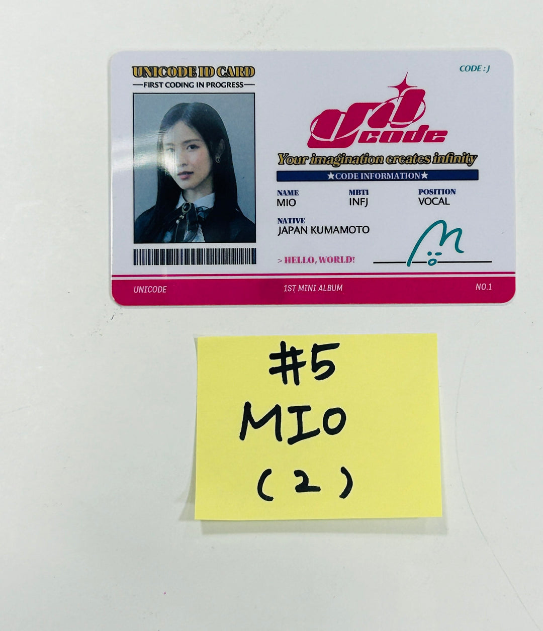 UNICODE "HELLO WORLD : CODE J " - Official Photocard, ID Card [Restocked 5/8] [24.4.30] - HALLYUSUPERSTORE