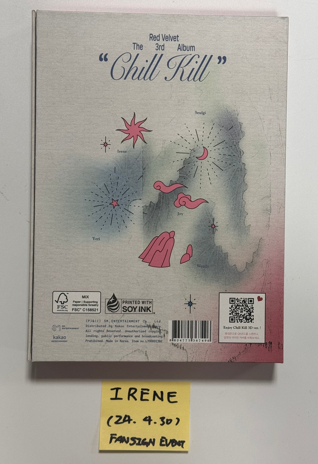 IRENE (Of Red Velvet) "Chill Kill" - Hand Autographed(Signed) Album [Package Ver.] [24.4.30] - HALLYUSUPERSTORE