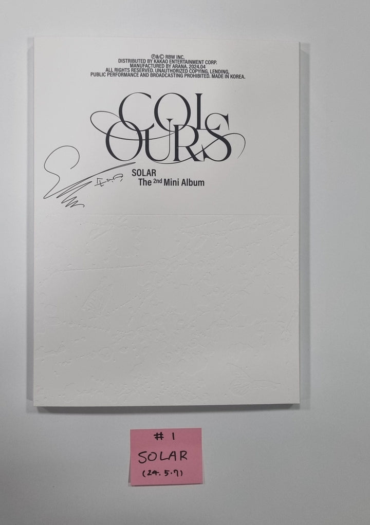 Solar "COLOURS" - Autographed (Printed Signed) Promo Album [24.5.7] - HALLYUSUPERSTORE