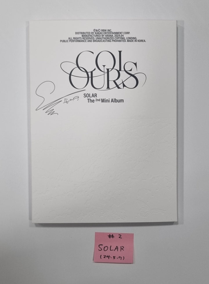 Solar "COLOURS" - Autographed (Printed Signed) Promo Album [24.5.7] - HALLYUSUPERSTORE