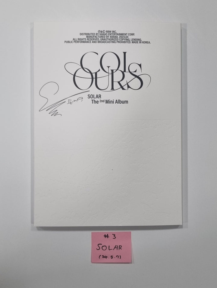 Solar "COLOURS" - Autographed (Printed Signed) Promo Album [24.5.7] - HALLYUSUPERSTORE