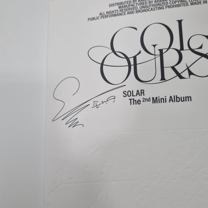 Solar "COLOURS" - Autographed (Printed Signed) Promo Album [24.5.7] - HALLYUSUPERSTORE