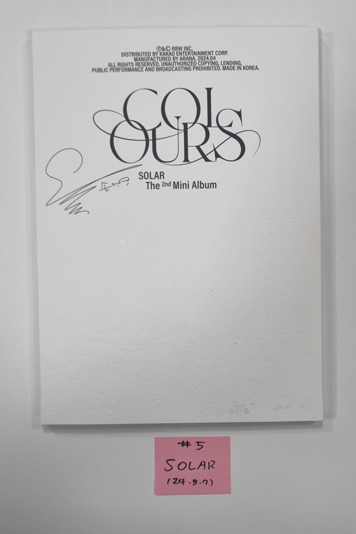 Solar "COLOURS" - Autographed (Printed Signed) Promo Album [24.5.7] - HALLYUSUPERSTORE