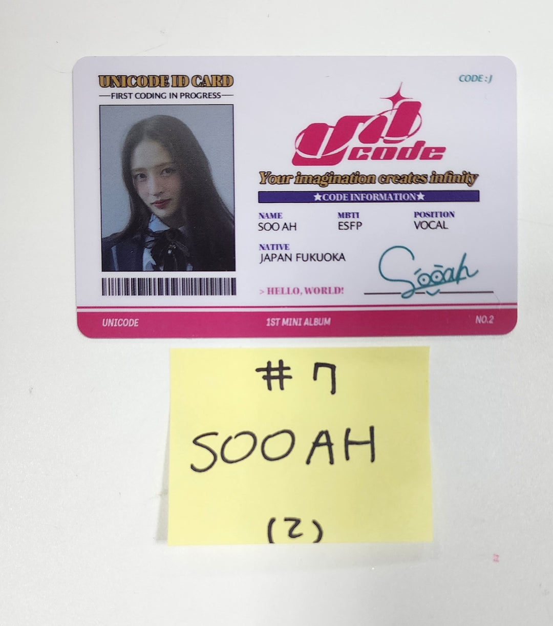 UNICODE "HELLO WORLD : CODE J " - Official Photocard, ID Card [Restocked 5/8] [24.4.30] - HALLYUSUPERSTORE