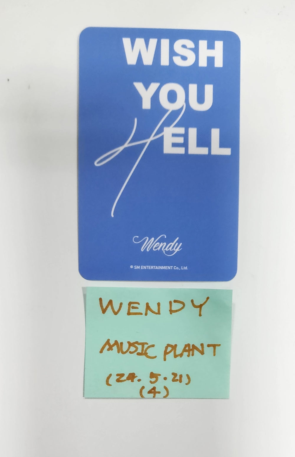 Wendy (Of Red Velvet) "Wish You Hell" - Music Plant Fansign Event Photocard [Package Ver.] [24.5.21] - HALLYUSUPERSTORE