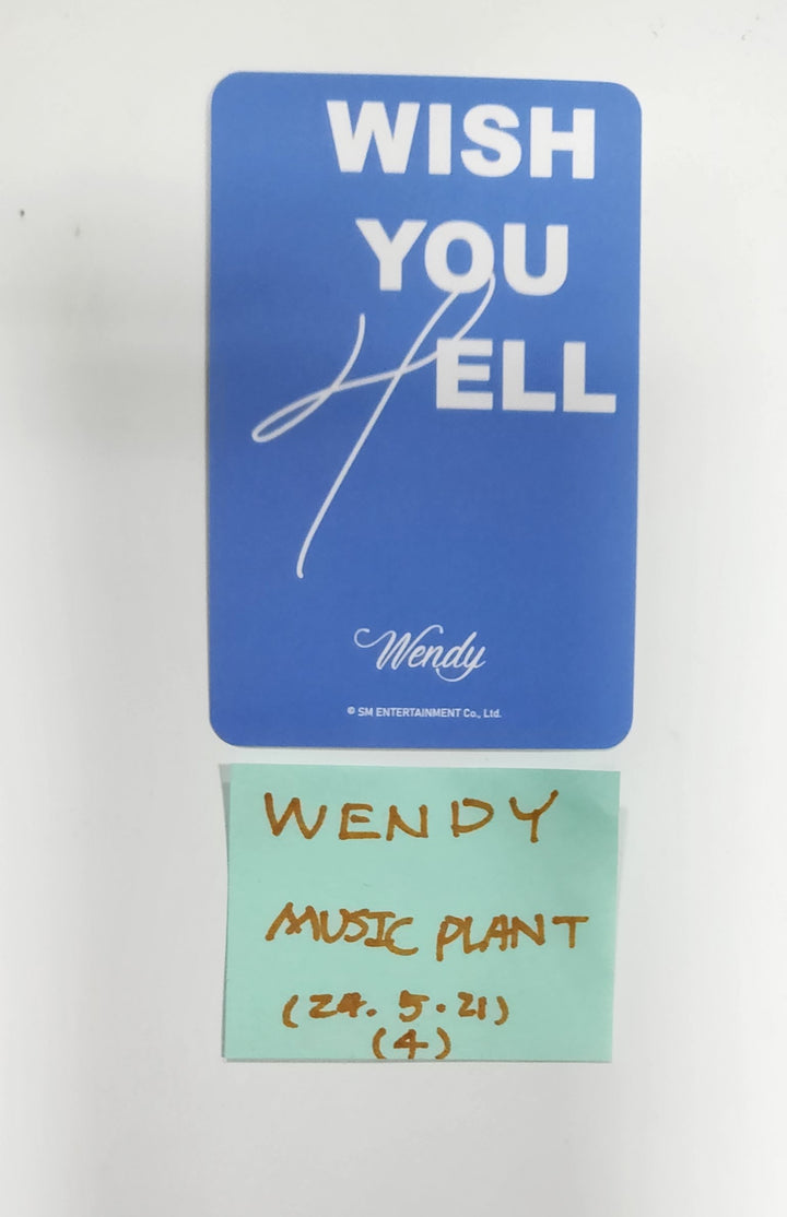 Wendy (Of Red Velvet) "Wish You Hell" - Music Plant Fansign Event Photocard [Package Ver.] [24.5.21] - HALLYUSUPERSTORE