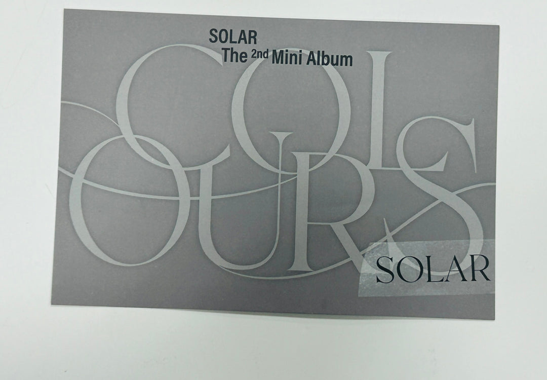 Solar "COLOURS" - Hand Autographed (Signed) Paper [24.5.23] - HALLYUSUPERSTORE