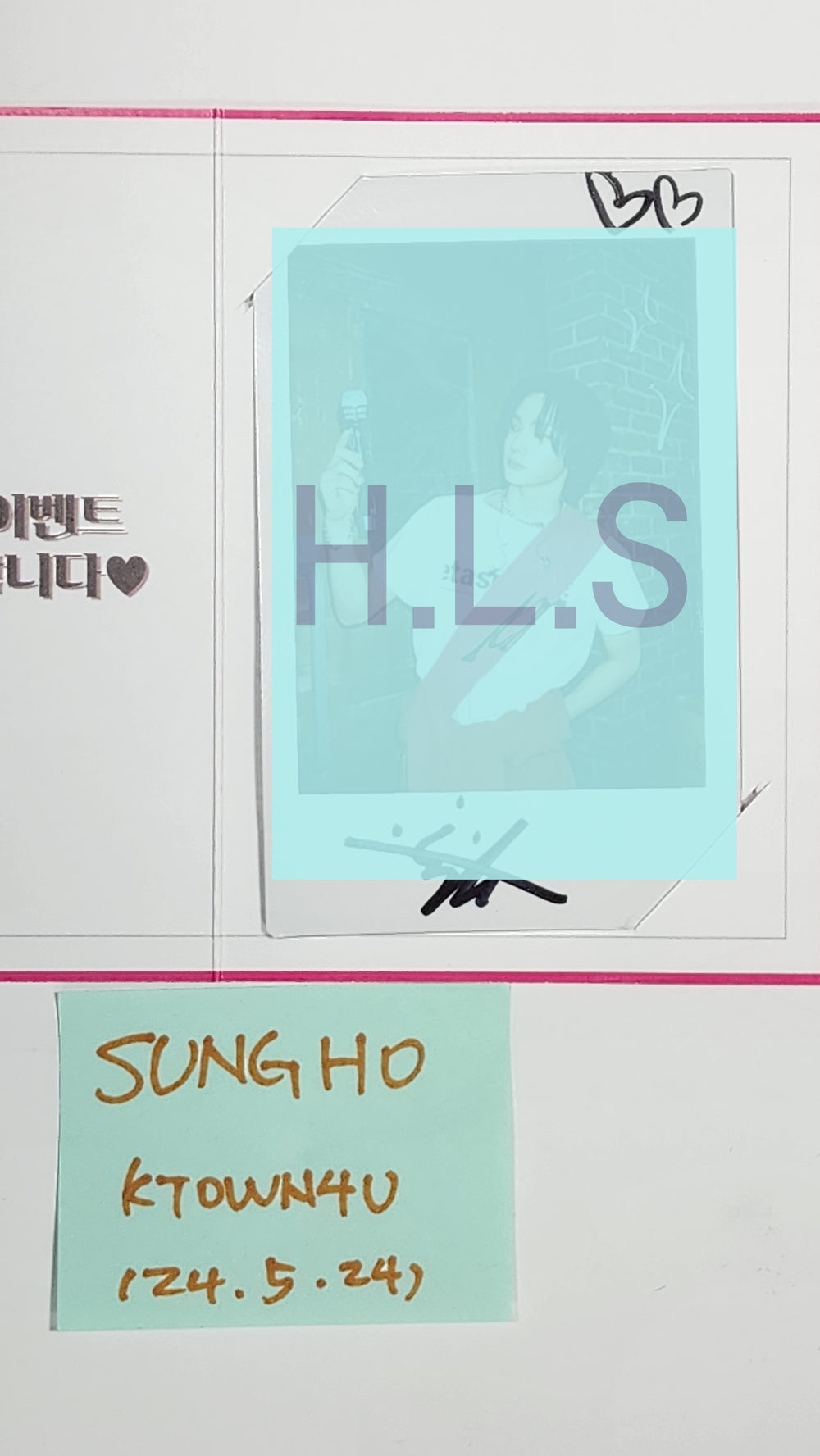 SUNGHO (Of Boynextdoor)  "HOW?" - Hand Autographed(Signed) Polaroid [24.5.24] - HALLYUSUPERSTORE