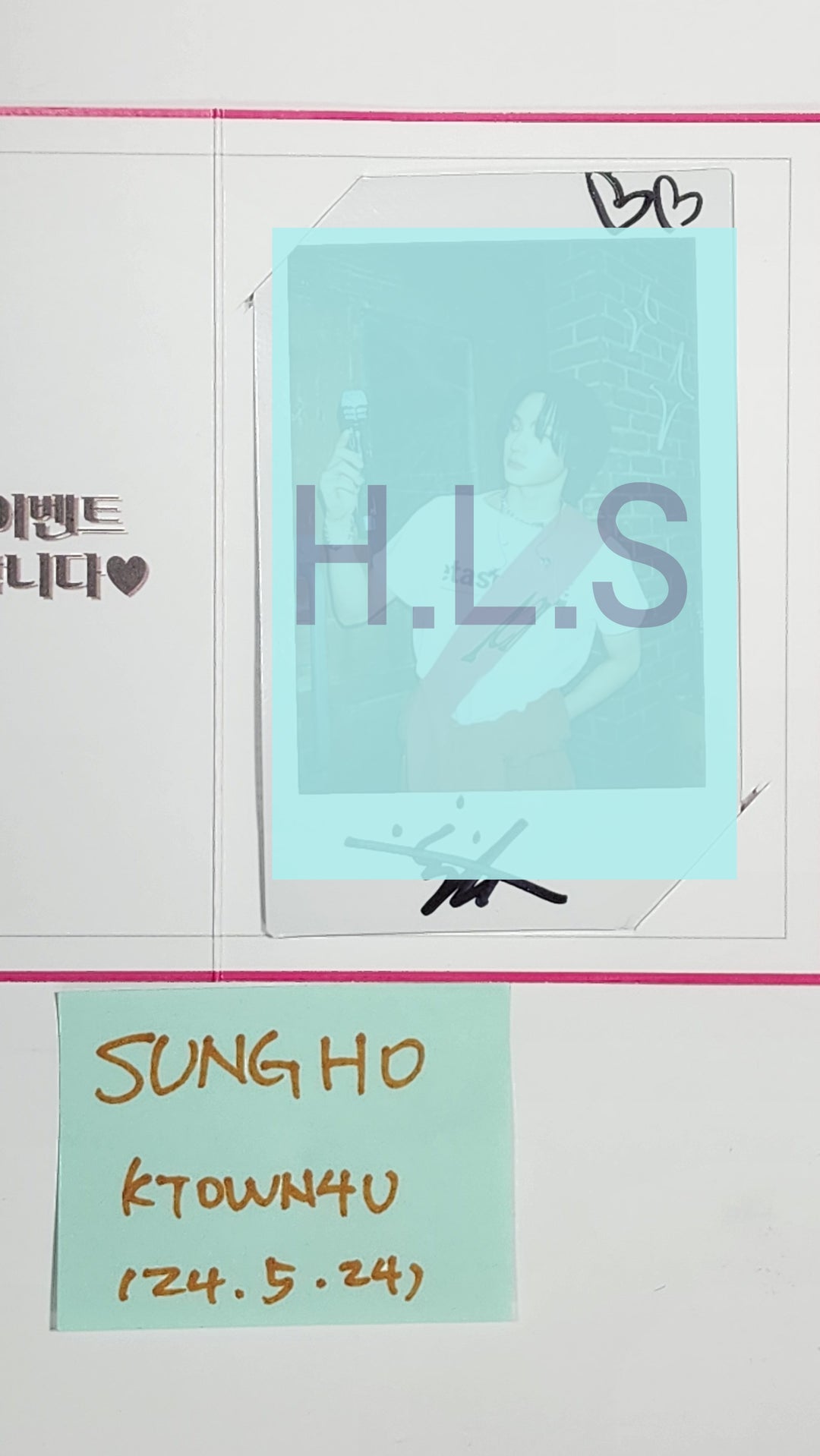 SUNGHO (Of Boynextdoor)  "HOW?" - Hand Autographed(Signed) Polaroid [24.5.24] - HALLYUSUPERSTORE