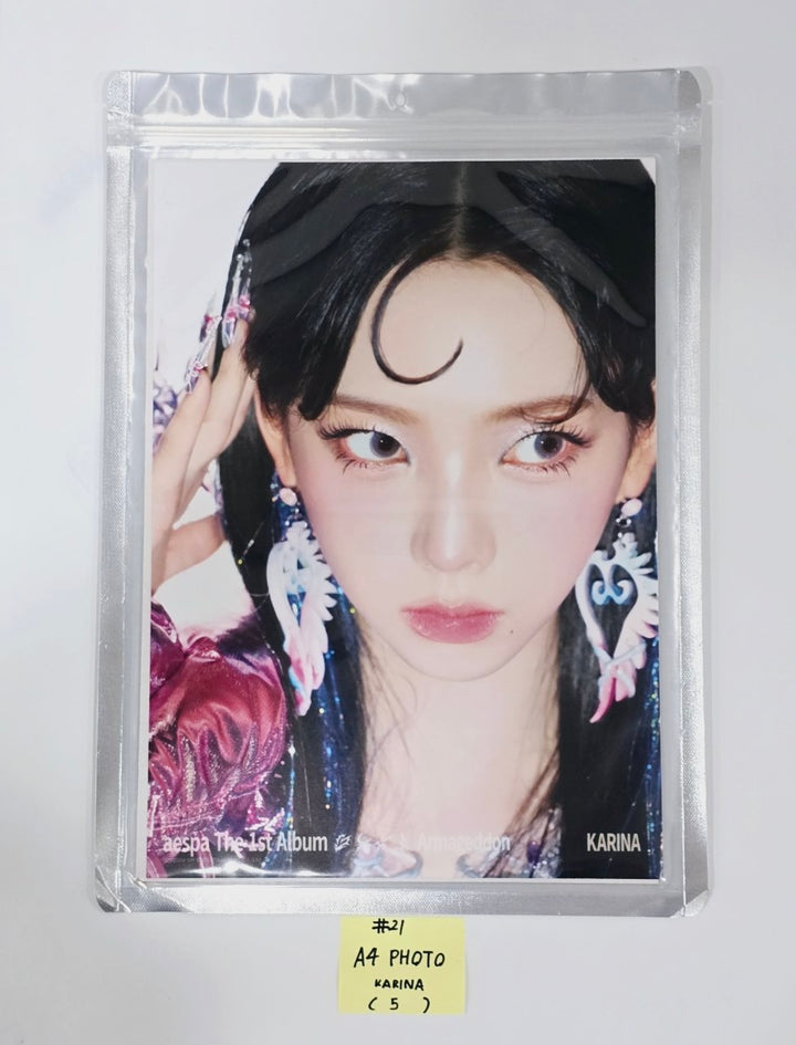 Aespa "Armageddon : The Mystery Circle" - Official MD [A4 PHOTO, Postcard + Hologram photocatd set, Acrylic Keyring, 4x6 Photo Set, Necklace Set, Hair Cla Clip Set, Pouch Set, Postcard Set, Mini Backpack set] [24.5.28] - HALLYUSUPERSTORE