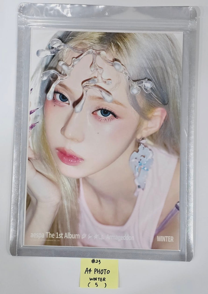Aespa "Armageddon : The Mystery Circle" - Official MD [A4 PHOTO, Postcard + Hologram photocatd set, Acrylic Keyring, 4x6 Photo Set, Necklace Set, Hair Cla Clip Set, Pouch Set, Postcard Set, Mini Backpack set] [24.5.28] - HALLYUSUPERSTORE