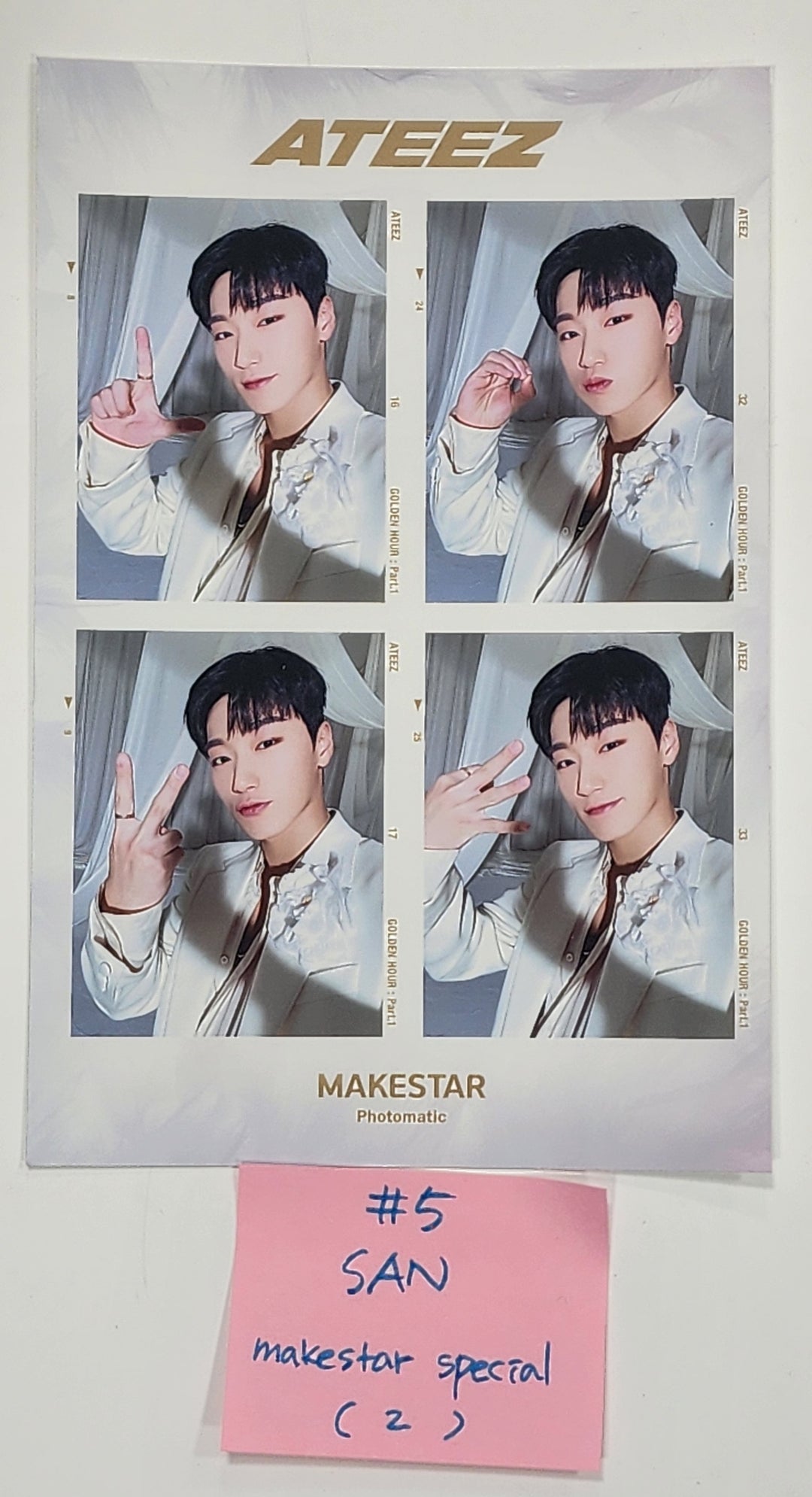 Ateez "GOLDEN HOUR : Part.1" - Makestar Lucky Draw Event Special 4 Cut Photo (Poca Album Ver.) [24.06.03] - HALLYUSUPERSTORE