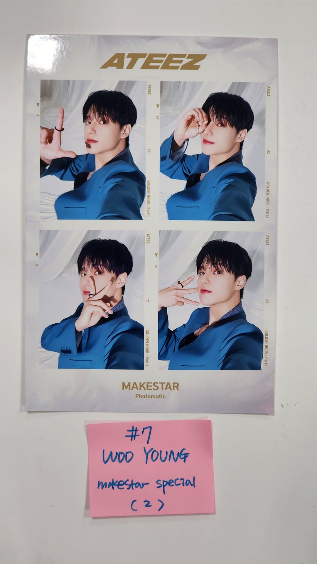 Ateez "GOLDEN HOUR : Part.1" - Makestar Lucky Draw Event Special 4 Cut Photo (Poca Album Ver.) [24.06.03] - HALLYUSUPERSTORE