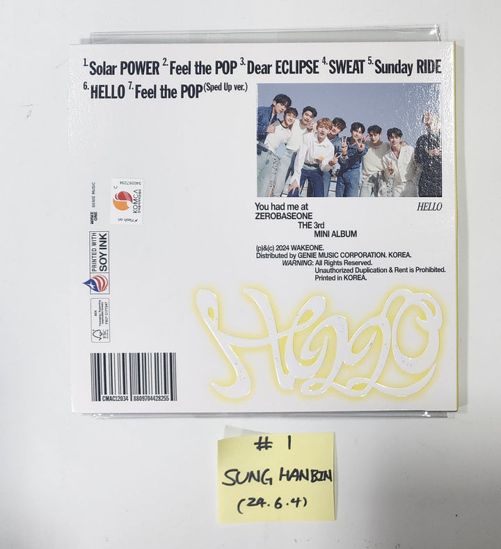 ZEROBASEONE(ZB1) "You had me at HELLO" - Hand Autographed(Signed) Album [Digipack Ver.] [24.6.4] - HALLYUSUPERSTORE