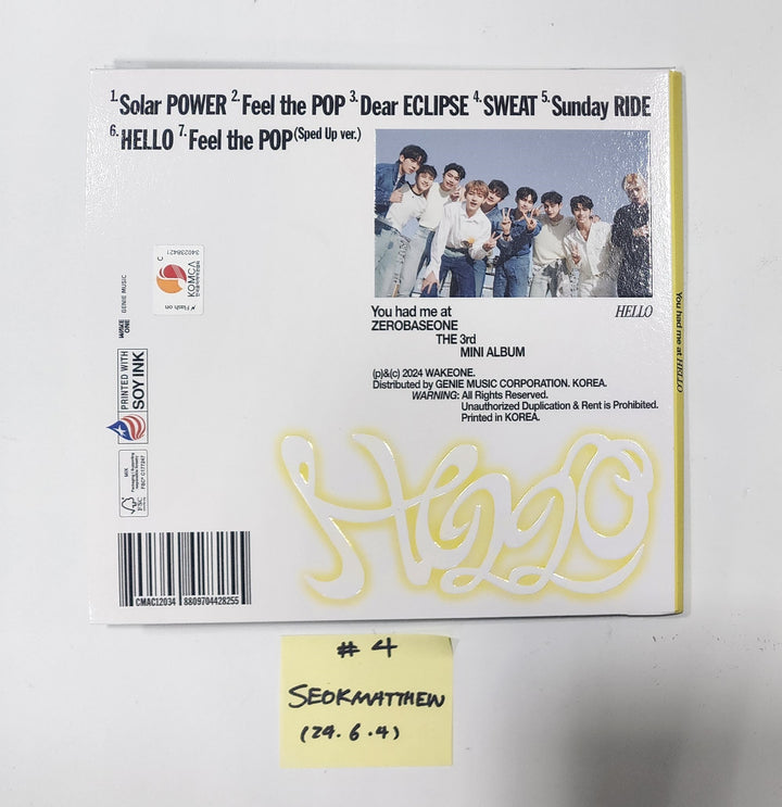 ZEROBASEONE(ZB1) "You had me at HELLO" - Hand Autographed(Signed) Album [Digipack Ver.] [24.6.4] - HALLYUSUPERSTORE