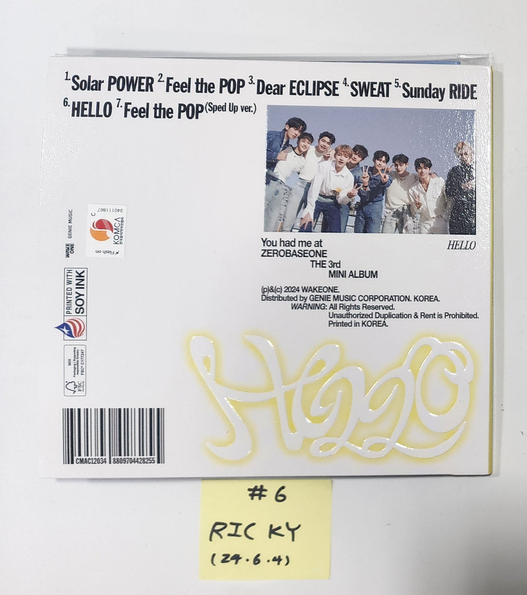 ZEROBASEONE(ZB1) "You had me at HELLO" - Hand Autographed(Signed) Album [Digipack Ver.] [24.6.4] - HALLYUSUPERSTORE