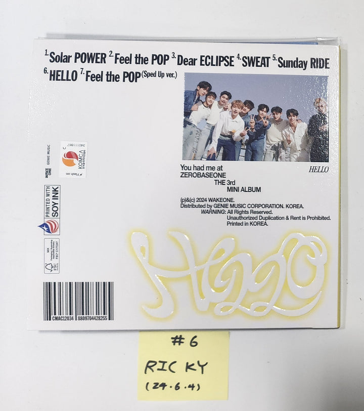 ZEROBASEONE(ZB1) "You had me at HELLO" - Hand Autographed(Signed) Album [Digipack Ver.] [24.6.4] - HALLYUSUPERSTORE