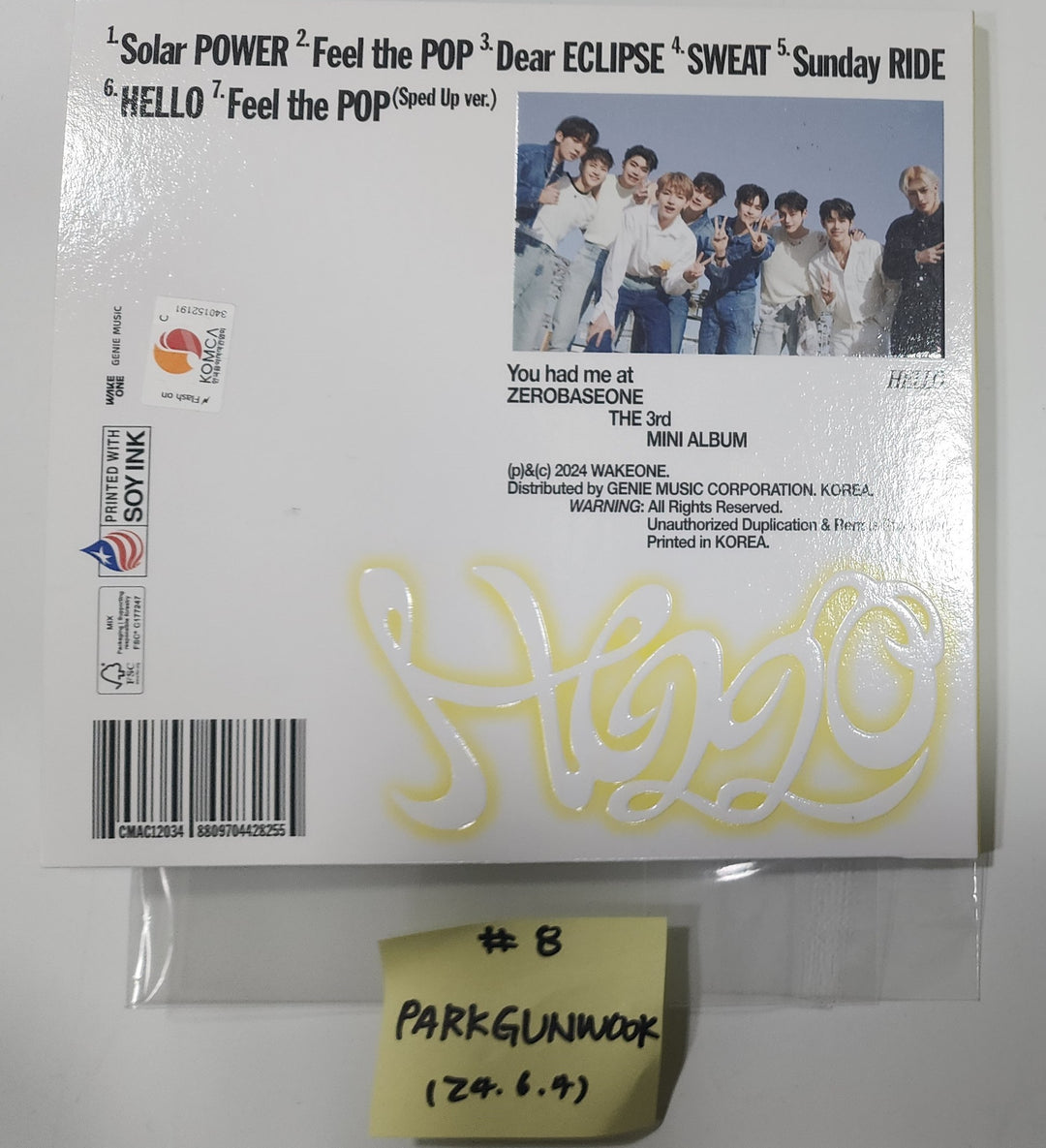 ZEROBASEONE(ZB1) "You had me at HELLO" - Hand Autographed(Signed) Album [Digipack Ver.] [24.6.4] - HALLYUSUPERSTORE