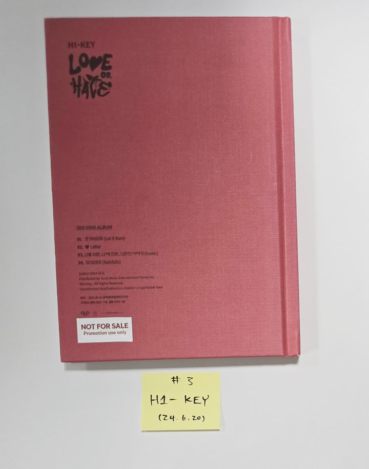 H1-KEY "LOVE or HATE" - Hand Autographed(Signed) Promo Album [24.6.20] - HALLYUSUPERSTORE