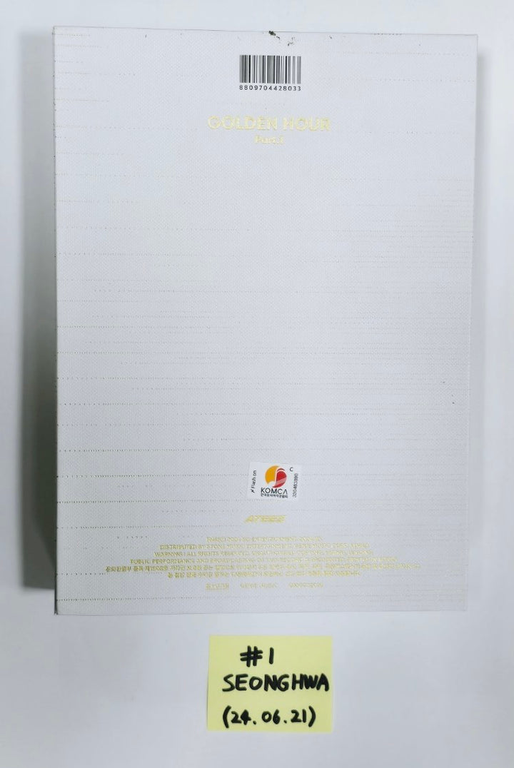Ateez - "Golden Hour : Part.1" Hand Autographed(Signed) Album [24.6.21] - HALLYUSUPERSTORE
