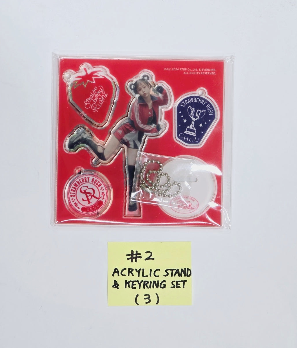 Chuu - "Strawberry Rush" Official MD (PVC Pouch Holder, 4-Cut Photo Holder Set, Acrylic Stand &amp; Keyring, Bandana) [24.06.26] - HALLYUSUPERSTORE