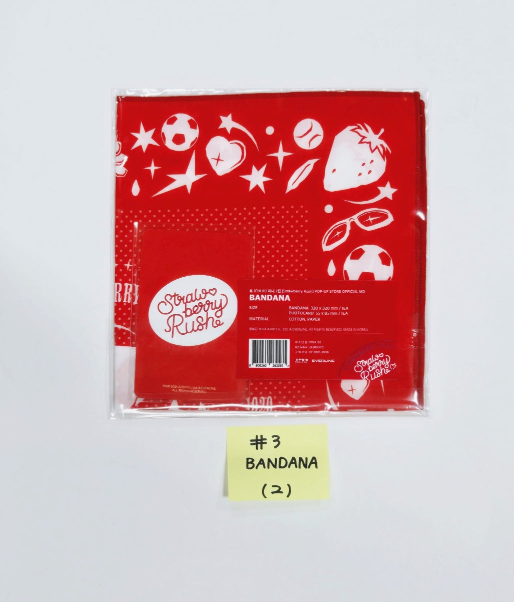 Chuu - "Strawberry Rush" Official MD (PVC Pouch Holder, 4-Cut Photo Holder Set, Acrylic Stand &amp; Keyring, Bandana) [24.06.26] - HALLYUSUPERSTORE