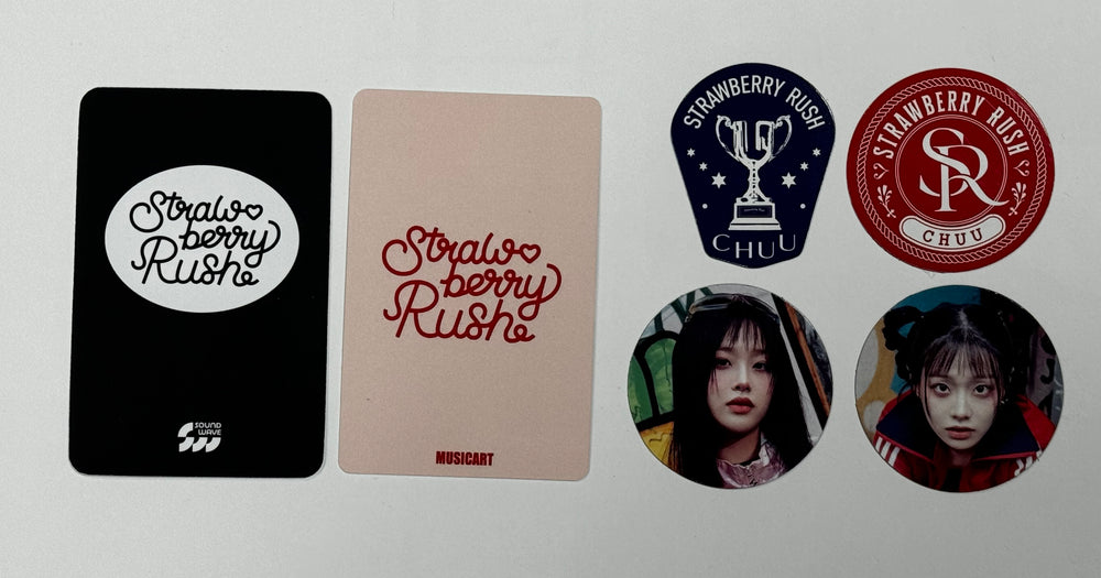 CHUU "Strawberry Rush" - Makestar, Soundwave Pre-Order Benefit Photocard, Magnet Set (STAYG Album Ver.) [24.6.27] - HALLYUSUPERSTORE