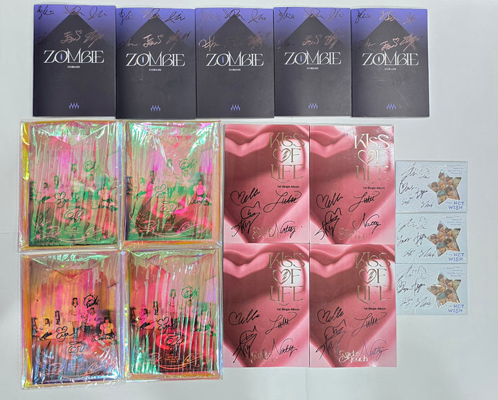 Everglow "ZOMBIE", Red Velvet "Cosmic", KISS OF LIFE "Midas Touch", NCT WISH "Songbird" - Hand Autographed(Signed) Promo Album [24.7.11] - HALLYUSUPERSTORE
