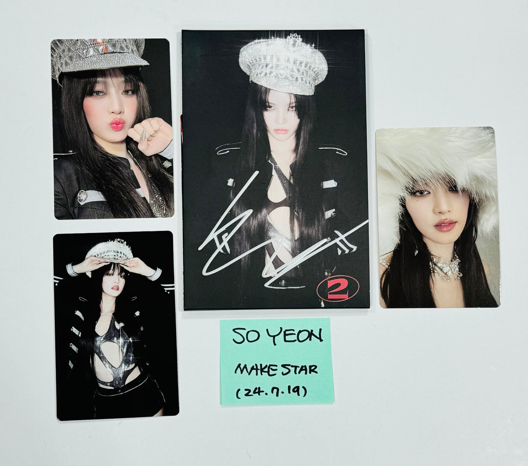 Soyeon (Of (g) I-DLE) "2" - Hand Autograhped(Signed) [Polaroid + Album] &amp; 2 Cut Photo [24.7.19] - HALLYUSUPERSTORE