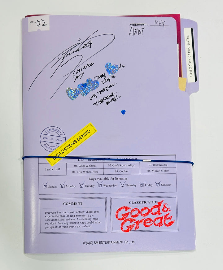 Key "Good &amp; Great" - Hand Autographed(Signed) Promo Album [24.8.2] - HALLYUSUPERSTORE