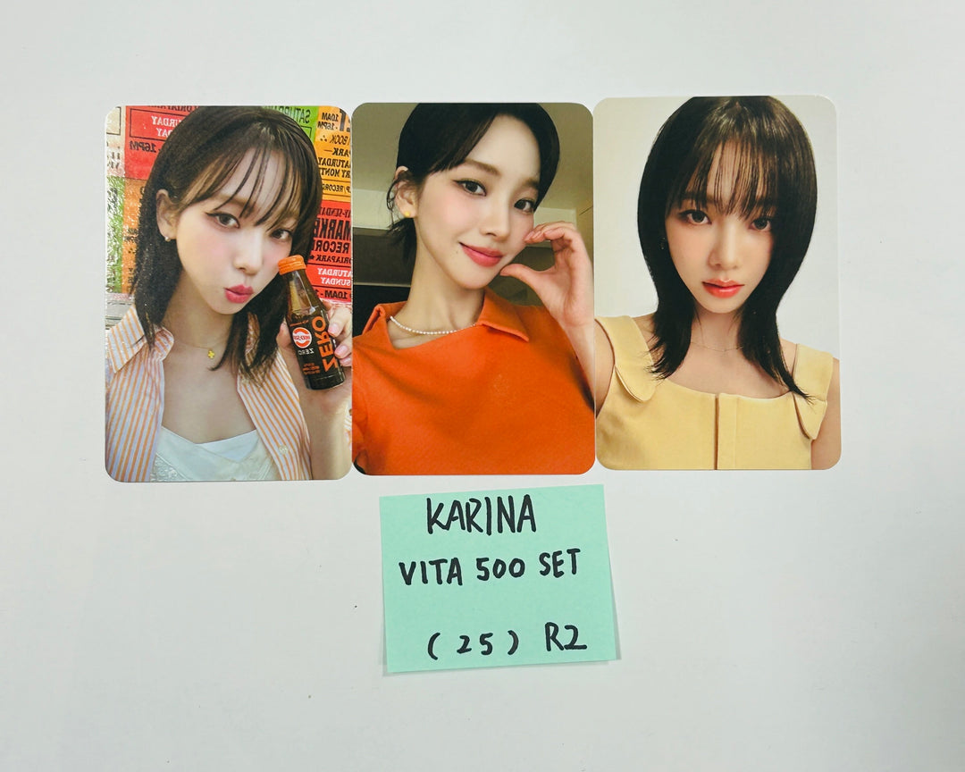 Karina (Of Aespa) X VITA 500 - Pre-Order Benefit Photocards Set (3EA) Round 2 [24.8.6] - HALLYUSUPERSTORE