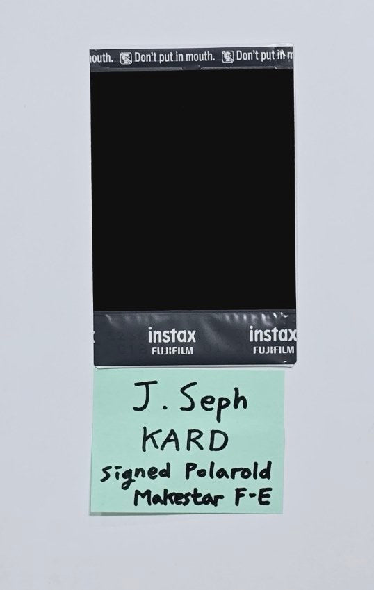 J.Seph (Of KARD) "Where To Now?" - Hand Autographed(Signed) Polaroid [24.9.6] - HALLYUSUPERSTORE