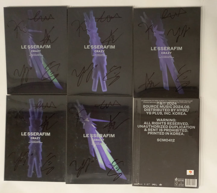 LE SSERAFIM "CRAZY" - Hand Autographed(Signed) Promo Album [24.9.9] - HALLYUSUPERSTORE
