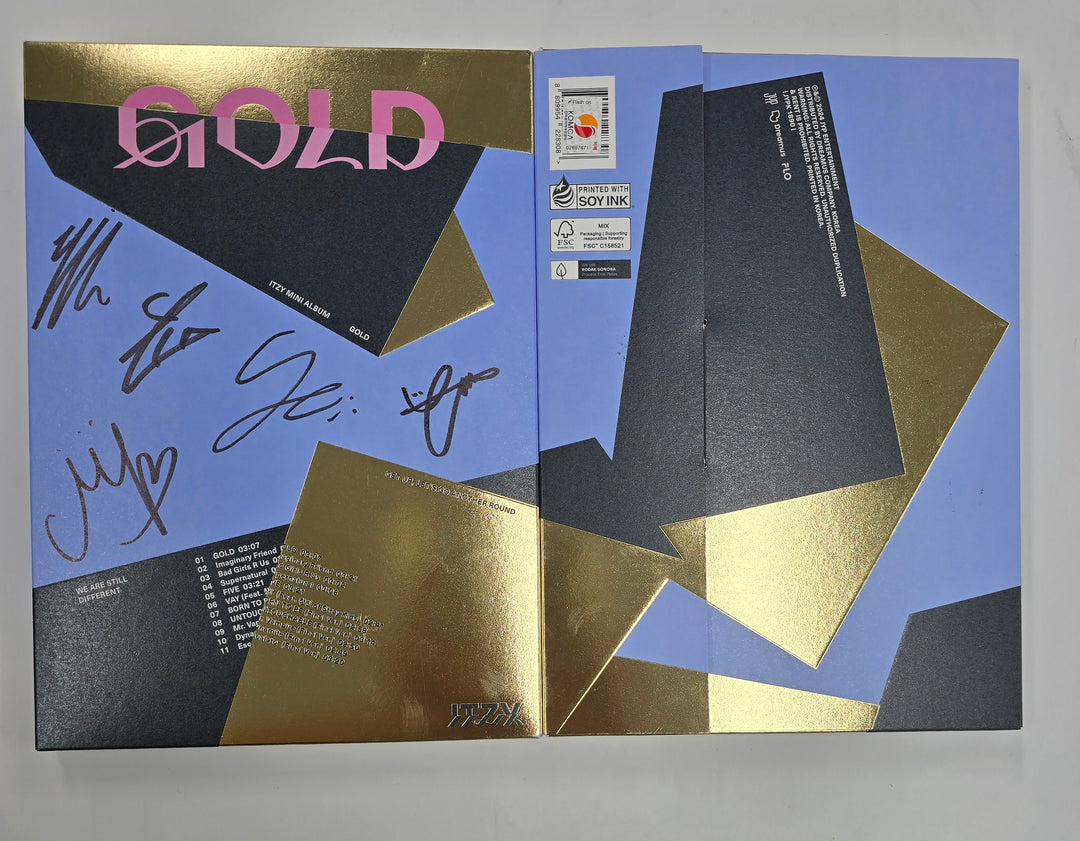 ITZY "GOLD" - Hand Autographed(Signed) Promo Album [24.10.18]