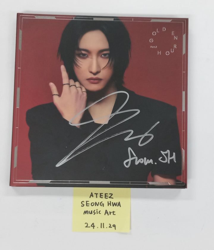 Seong Hwa (Of Ateez) "GOLDEN HOUR : Part.2" - Hand Autographed(Signed) album [Digipack Ver.] [24.12.6]