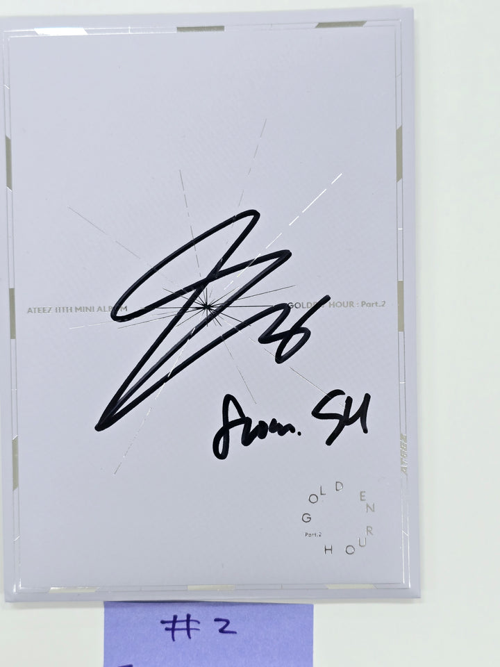 Seonghwa (Of Ateez) "GOLDEN HOUR : Part.2" - Hand Autographed(Signed) Photocard, Album [25.3.31]