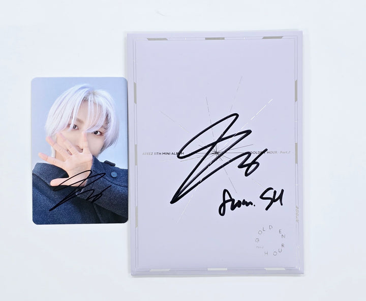 Seonghwa (Of Ateez) "GOLDEN HOUR : Part.2" - Hand Autographed(Signed) Photocard, Album [25.3.31]