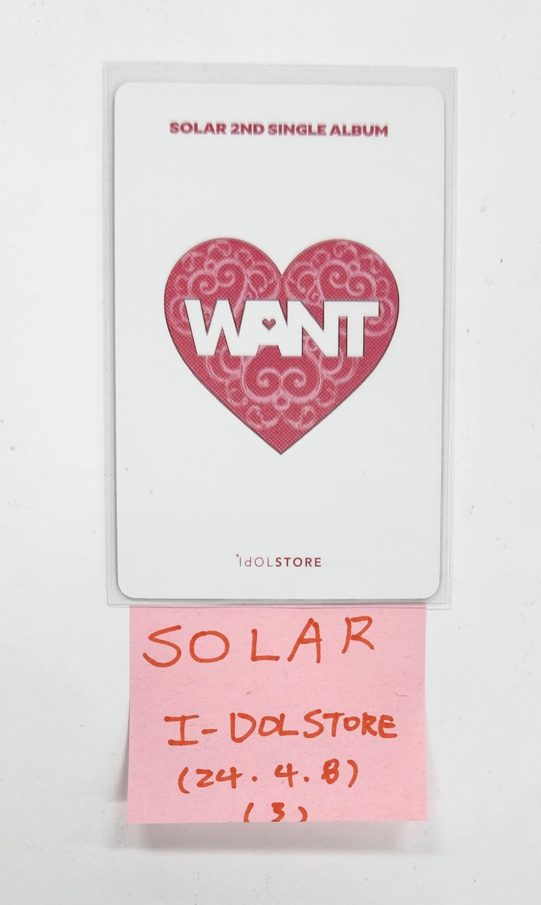 SOLAR (Of MAMAMOO) "WANT " - IDOL STORE Pre-Order Benefit Photocard [25.4.8]