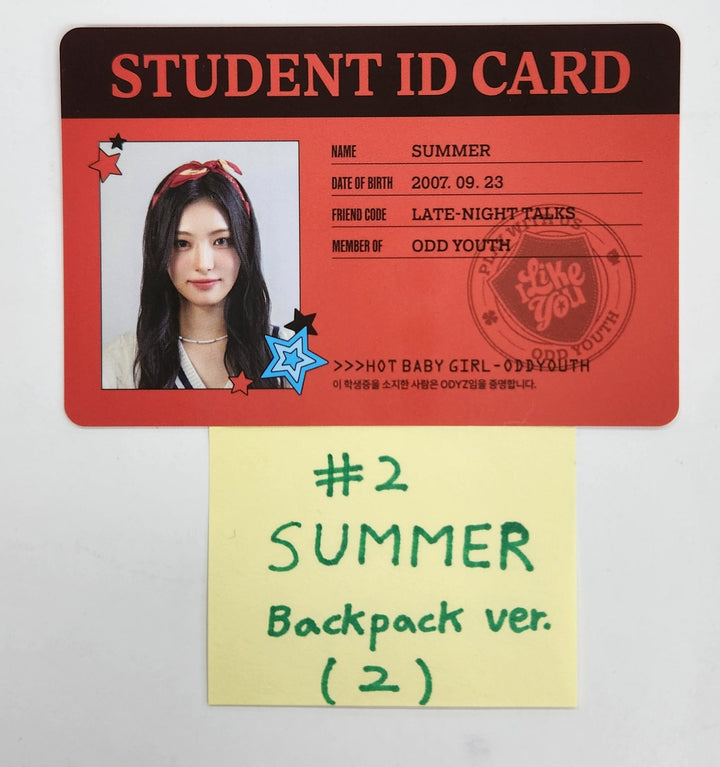 ODD YOUTH "I LIKE YOU" - Official Photocard [Back Pack Ver.] [25.4.16]