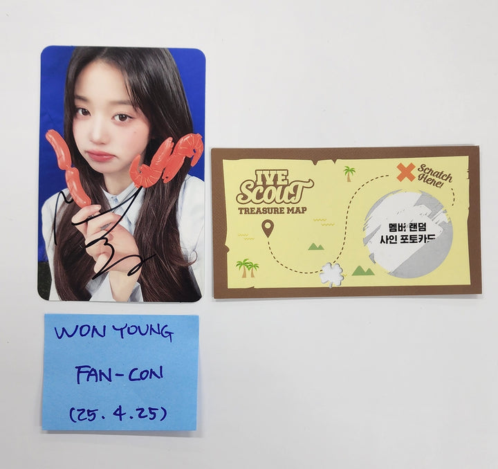 Wonyoung (Of IVE) "SCOUNT" 2025 IVE THE 3RD FAN CONCERT - Hand Autographed(Signed) Photocard [25.4.25]