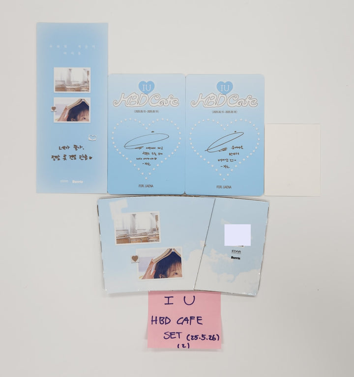 IU - HBD Cafe Event Photocards Set (2EA) + Cup Holder &amp; Book Mark + Sticker Seal [25.5.26]
