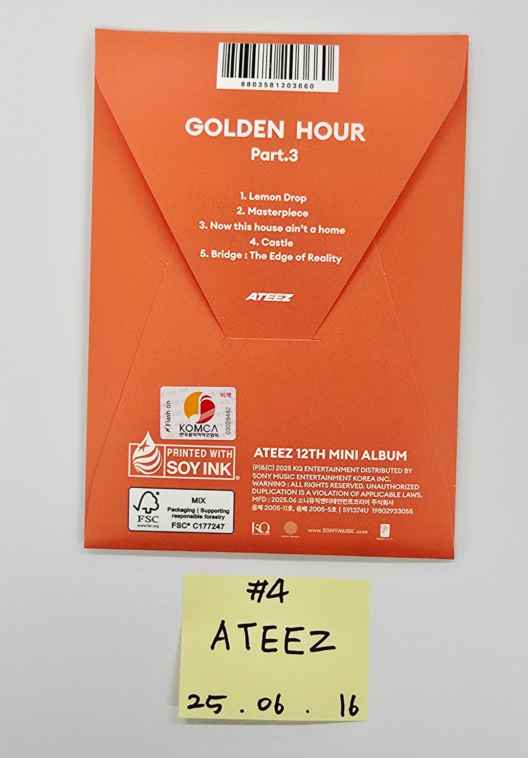 ATEEZ "GOLDEN HOUR : Part.3", KISS OF LIFE "224" - Hand Autographed(Signed) Promo Album [25.6.16] (Restocked 6/17)