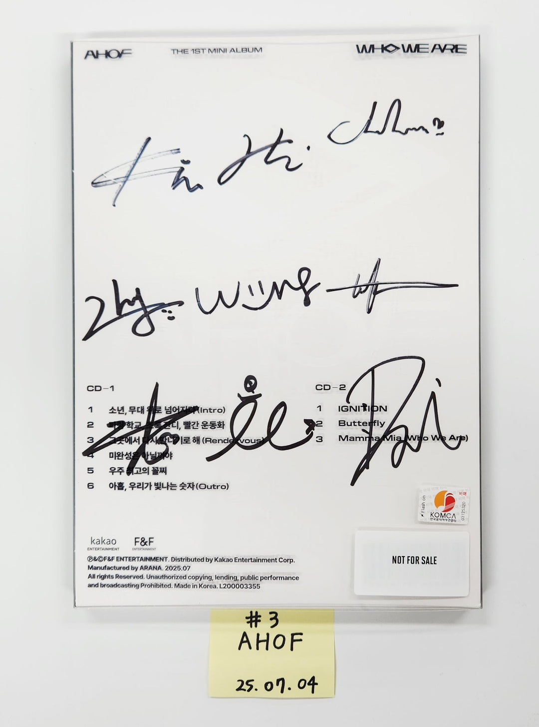 AHOF "WHO WE ARE" - Hand Autographed(Signed) Promo Album [25.7.4]