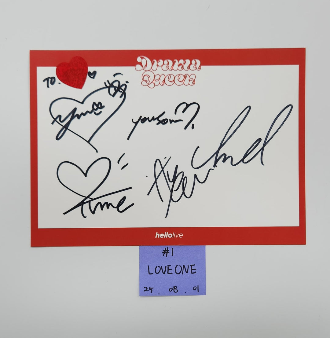 LOVEONE "Drama Queen" - Hand Autographed(Signed) Paper[25.8.1]