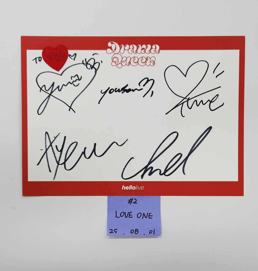 LOVEONE "Drama Queen" - Hand Autographed(Signed) Paper[25.8.1]