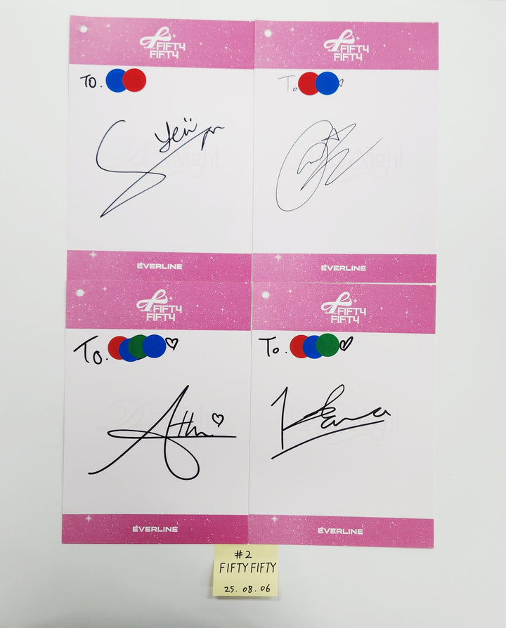 FIFTYFIFTY "Day &amp; Night" - Hand Autographed(Signed) Paper Set(4ea) [25.8.6]