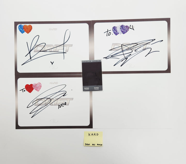 KARD  - Hand Autograhped(Signed) J.seph Polaroid &amp; Hand Autograhped(Signed) Paper set(4ea) [25.8.6]