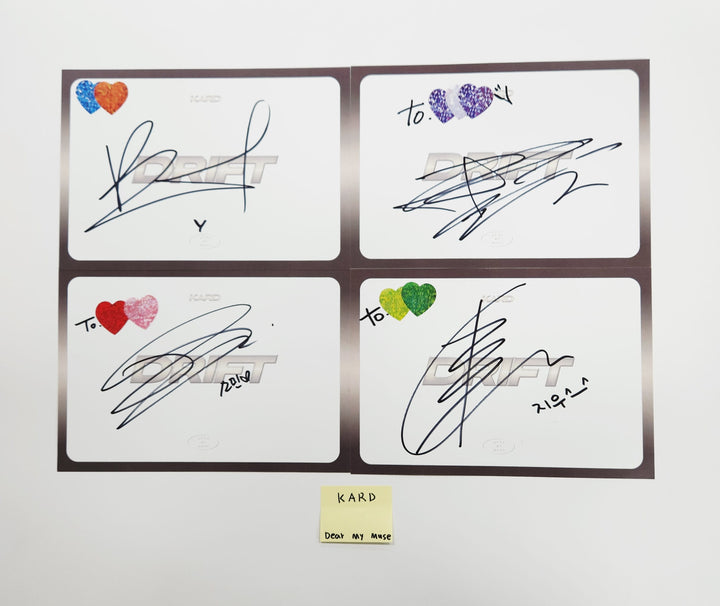 KARD  - Hand Autograhped(Signed) J.seph Polaroid &amp; Hand Autograhped(Signed) Paper set(4ea) [25.8.6]