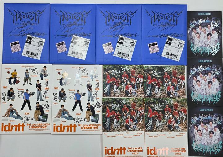 KEY "HUNTER", AMPERS&amp;amp;ONE "LOUD &amp;amp; PROUD", idntt "unevermet" - Hand Autograhped(Signed) Promo Album [25.8.25]